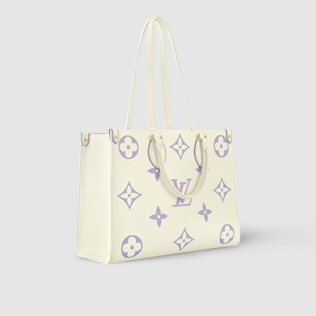 Túi Louis Vuitton Onthego Mm Da Bicolor Monogram Empreinte Nữ Trắng Tím